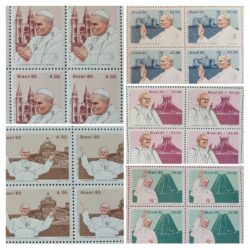 C 1148 Selo Papa Joao Paulo II Religiao Igreja 1980 Serie Completa Quadra