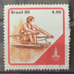 C 1155 Selo Olimpiadas de Moscou URSS Remo 1980 Circulado 2