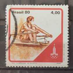 C 1155 Selo Olimpiadas de Moscou URSS Remo 1980 Circulado 3