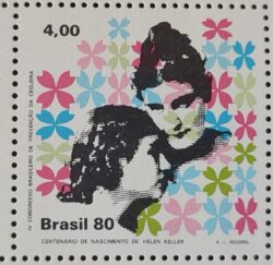 C 1157 Selo Centenario Helen Keller Congresso Cego Saude 1980