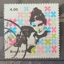 C 1157 Selo Centenario Helen Keller Congresso Cego Saude 1980 Circulado 1