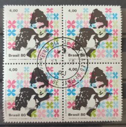 C 1157 Selo Centenario Helen Keller Congresso Cego Saude 1980 Quadra BSB RJ