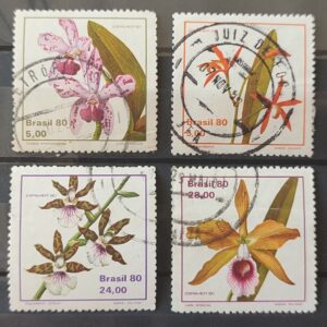 C 1162 Selo Orquidea ESPAMER Flora 1980 Serie Completa Circulado 2
