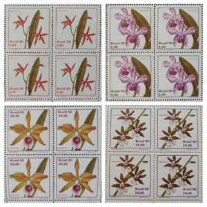 C 1162 Selo Orquidea ESPAMER Flora Flor 1980 Serie Completa Quadra