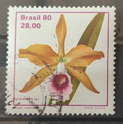 C 1165 Selo Orquidea ESPAMER Flora 1980 Circulado 1