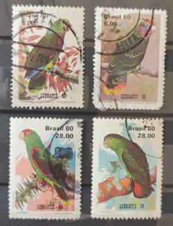 C 1166 Selo Fauna Psitacideos Papagaio Ave Passaro 1980 Serie Completa Circulado 1