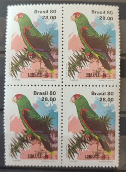 C 1168 Selo Fauna Psitacideos Papagaio Ave Passaro 1980 Quadra