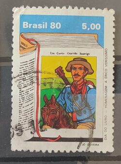 C 1170 Selo Dia do Livro Erico Verissimo Capitao Rodrigo Literatura 1980 Circulado 3