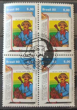 C 1170 Selo Dia do Livro Erico Verissimo Capitao Rodrigo Literatura 1980 Quadra CBC RS Cruz Alta