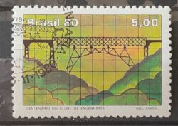 C 1173 Selo Centenario Clube de Engenharia Ponte Transporte 1980 Circulado 1