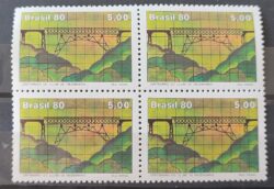 C 1173 Selo Centenario Clube de Engenharia Ponte Transporte 1980 Quadra