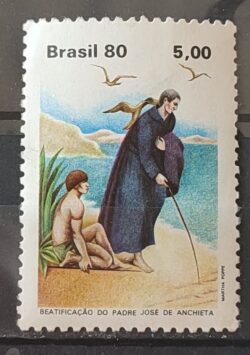 C 1176 Selo Padre Jose de Anchieta Religiao 1980