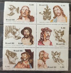 C 1177 Selo Arte Aleijadinho Escultura Jesus Religiao 1980 Serie Completa