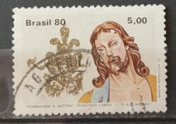 C 1178 Selo Arte Aleijadinho Escultura Jesus Religiao 1980 Circulado 2
