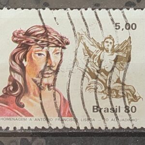 C 1180 Selo Arte Aleijadinho Escultura Jesus Religiao 1980 Circulado 1