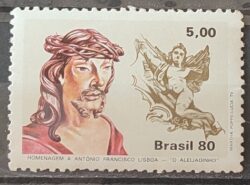 C 1180 Selo Arte Aleijadinho Escultura Jesus Religiao 1980 Nao Mint