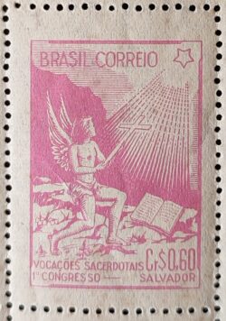 C 247 Selo Congresso Nacional de Vocacoes Sacerdotais Religiao 1949