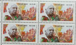 C 2477 Selo Jorge Amado Bahia Literatura Cacau Igreja 2002 Quadra