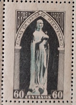 C 252 Selo Centenario Filhas de Caridade Sao Vicente de Paulo Religiao 1950