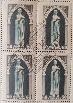 C 252 Selo Centenario Filhas de Caridade Sao Vicente de Paulo Religiao 1950 Quadra CBC RJ