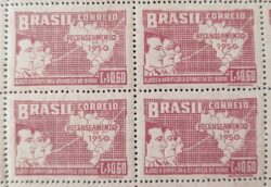 C 254 Selo Recenseamento Geral do Brasil Geografia Mapa 1950 Quadra