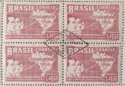 C 254 Selo Recenseamento Geral do Brasil Geografia Mapa 1950 Quadra CPD RJ
