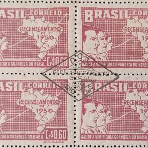 C 254 Selo Recenseamento Geral do Brasil Geografia Mapa 1950 Quadra CPD RJ