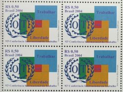 C 2568 Selo Conferencia Internacional do Trabalho OIT 2004 Quadra