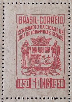C 258 Selo Centenario de Juiz de Fora Brasao 1950