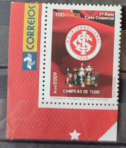 C 2910 Selo Despersonalizado Sport Club Internacional Futebol 2009 Com Vinheta Correios
