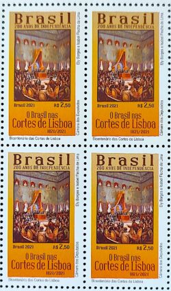 C 4002 Selo 200 Anos de Independencia Bicentenario das Cortes de Lisboa 2021 Quadra