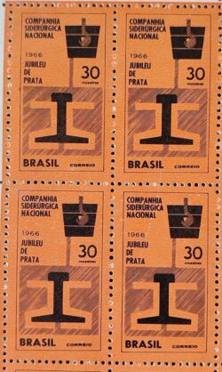 C 547 Selo Aniversario Companhia Siderurgica Nacional Industria 1966 Quadra