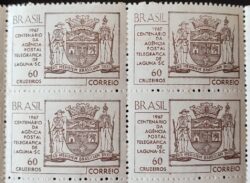 C 563 Selo Agencia Postal Telegrafica de Laguna Servico Postal 1967 Quadra
