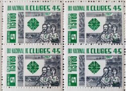 C 573 Selo Dia Nacional de Clubes 4 S Ser Saber Sentir 1967 Quadra