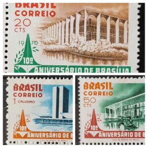 C 669 Selo Aniversario de Brasilia 1970 Serie Completa