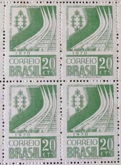 C 676 Selo Congresso Eucaristico Nacional Brasilia Catedral Igreja Religiao 1970 Quadra