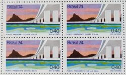 C 834 Selo Ponte Rio Niteroi Arquitetura 1974 Quadra