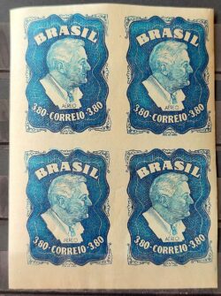 A 73 Selo Aereo Presidente Roosevelt Estados Unidos 1949 Quadra