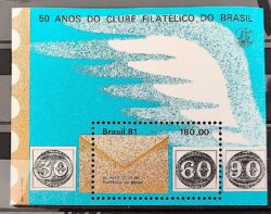 B 49 Bloco 50 Anos Clube Filatelico Filatelia Servico Postal 1981