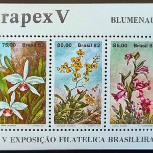 B 51 Bloco Brapex Orquidea Flor 1982