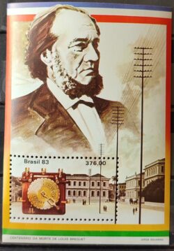 B 64 Bloco Centenario Luis Breguet Telegrafo Servico Postal 1983