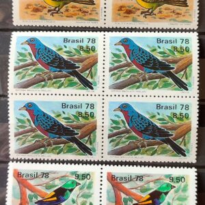 C 1036 Selo Passaros Brasileiros Fauna Ave 1978 Serie Completa Quadra