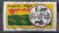 C 1183 Selo Agricultura Economia Trator 1981 Circulado 4