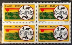 C 1183 Selo Agricultura Economia Trator 1981 Quadra