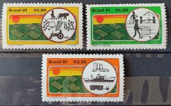 C 1183 Selo Agricultura Economia Trator 1981 Serie Completa