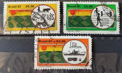 C 1183 Selo Agricultura Economia Trator 1981 Serie Completa Circulado 1