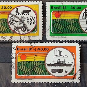 C 1183 Selo Agricultura Economia Trator 1981 Serie Completa Circulado 1