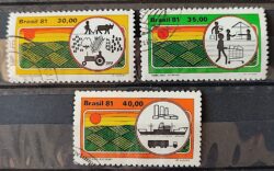 C 1183 Selo Agricultura Economia Trator 1981 Serie Completa Circulado 2