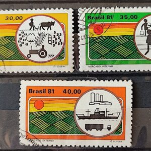 C 1183 Selo Agricultura Economia Trator 1981 Serie Completa Circulado 2