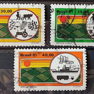 C 1183 Selo Agricultura Economia Trator 1981 Serie Completa Circulado 3
